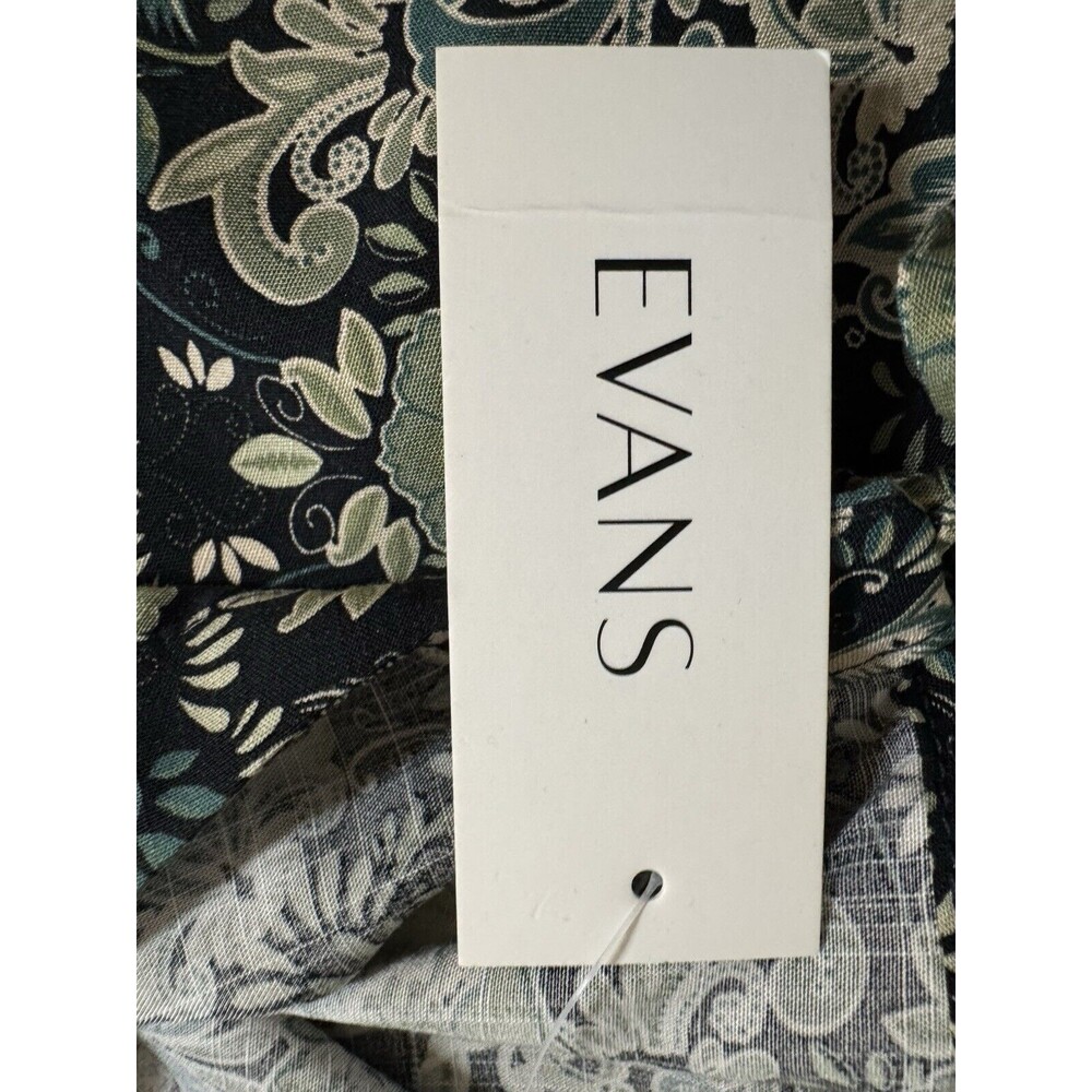 Evans Blouse Tunic Peasant Floral Boho Womens Size 26/28 New Tassel Office - Picture 7 of 9